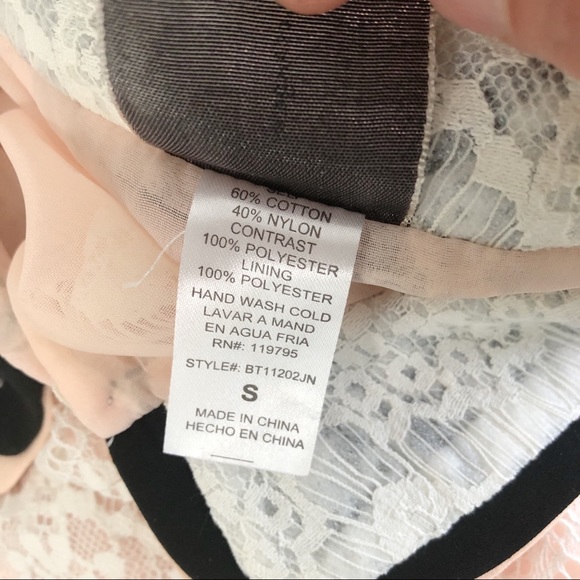 Moon Collection White & Peach Lace Blouse - Picture 13 of 13